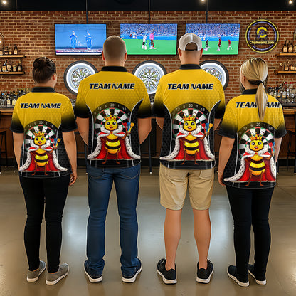 Custom Funny King Bee Dart Shirt Dart Team Jersey for Women Dartboard Polo & 1/4 Zip Shirts NNT164