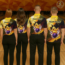 Load image into Gallery viewer, Custom Funny Duck Bowling Team Shirt for Women Yellow Bowling League Jersey Polo &amp; 1/4 Bowling Outfit  QZT958