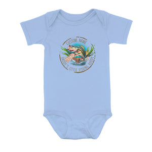 Personalized Largemouth Bass Infant Fishing Shirts, Daddy's Little Fishing Buddy Bass Baby Onesie NQS8280