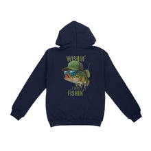 Load image into Gallery viewer, Funny Fishing Shirt Wishin' I Was Fishin Custom Name funny Bass fishing Hoodie D03 NQS9898