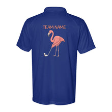 Load image into Gallery viewer, Funny Pink Flamingo Performance Golf Polo Shirts Custom Team Name Flamingo Golf Jerseys D02 NQS9873