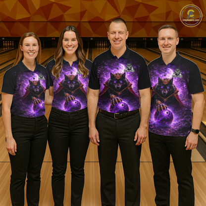 Personalized Night Realm King Wolf Bowling Shirt Crown Bowling Jersey for Women QZT961