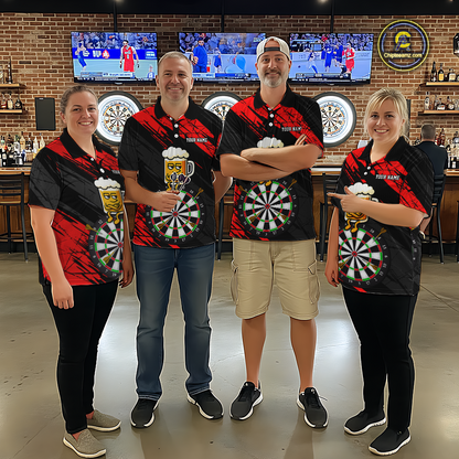Custom Purple Funny Beer Darts Board Dart Shirts For Women Darts Team Jerseys Dart Tournament NNT120