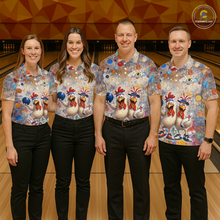Load image into Gallery viewer, Custom Funny Chicken Bowling Team Shirt for Men Colorful Bowling Buddy Shirt Polo &amp; 1/4 Bowling Outfit QZT955