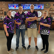 Load image into Gallery viewer, Pink-Purple Pattern Aim Shoot Swear Repeat Darts Team Jerseys Dart Shirts For Women NNT168