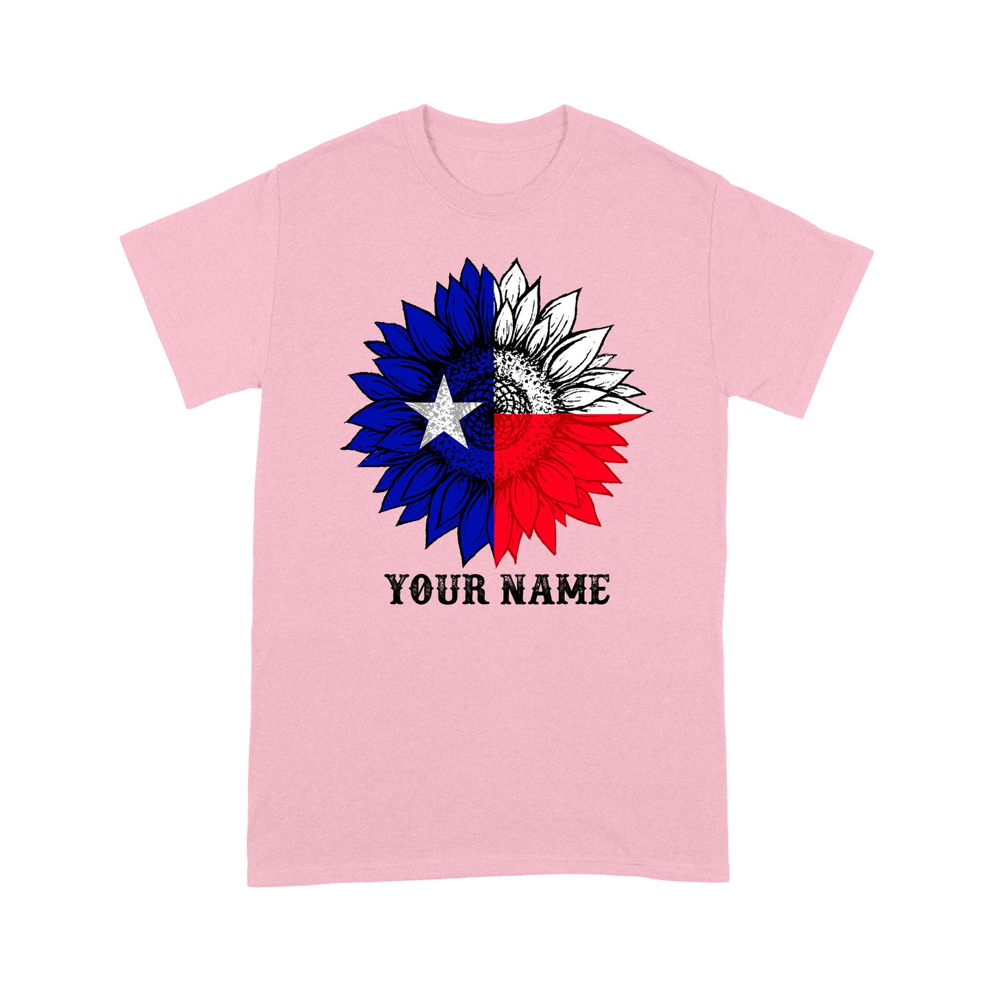 Texas flag sunflower customized name patriot Texas state flag D03 NQS2495 - T-shirt