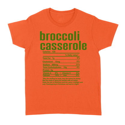 Broccoli casserole nutritional facts happy thanksgiving funny shirts - Standard Women's T-shirt