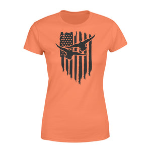 Duck Hunting American Flag Clothes, Shirt for Hunting NQS121- Standard Women's T-shirt