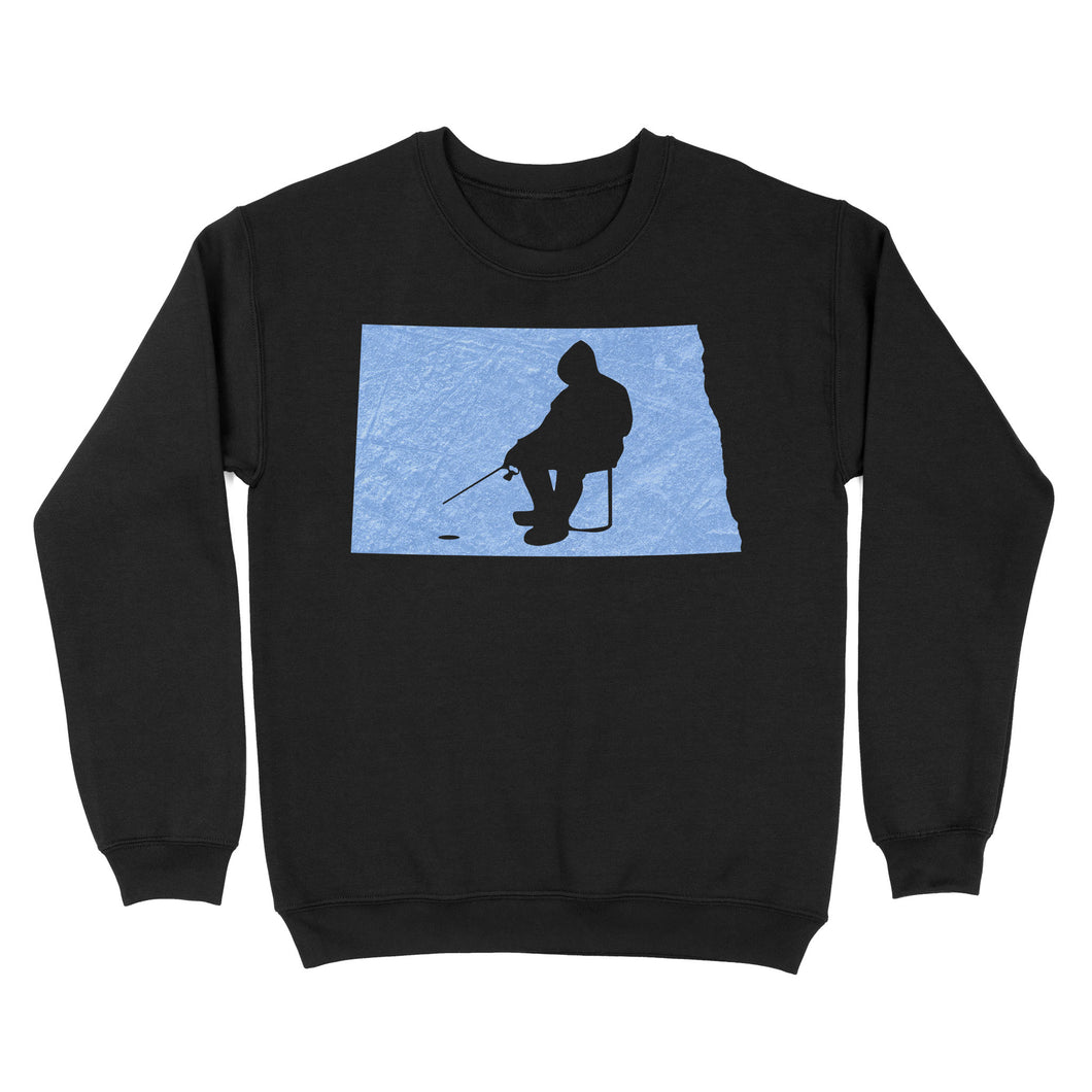 North Dakota Ice Fishing Shirts, Winter Fishing North Dakota State Love Fishing Sweatshirt - FSD2926 D06