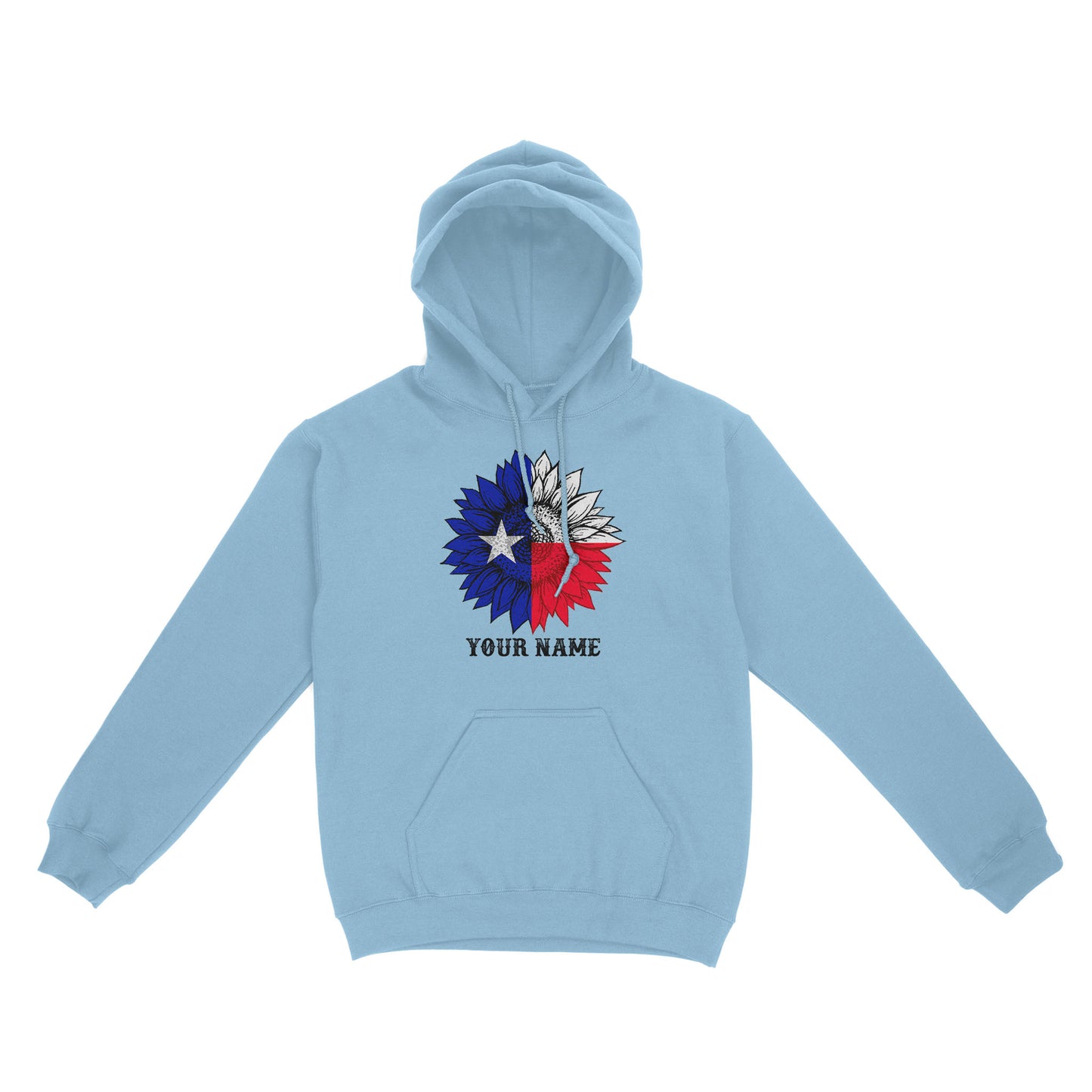 Texas flag sunflower customized name patriot Texas state flag Hoodie D03 NQS2495