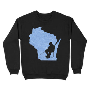 Wisconsin Ice Fishing Shirts, Winter Fishing Wisconsin State Love Fishing Sweatshirt - FSD2920 D06