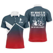 Load image into Gallery viewer, Funny Men Polo Bowling Shirt Personalized My Mind&#39;s in The Gutter Bowlers Jersey Short Sleeves NBP27