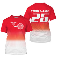 Load image into Gallery viewer, Custom logo motorcycle racing jersey UPF30+ adult kid orange motocross off-Road dirtbike riders NMS1018