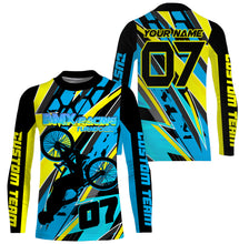 Load image into Gallery viewer, Blue BMX race gear Lightweight UPF30+ sun shirts Custom Kid Youth Adult Cycling BMX racewear| SLC110