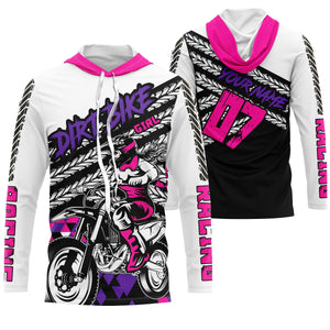 Biker girl pink custom MX jersey UPF30+ dirt bike kid adult Motocross racing shirt motorcycle PDT60