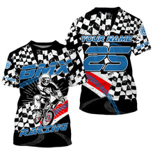 Load image into Gallery viewer, Kid BMX jersey UPF30+ checkered flag BMX shirt mens boys bicycle motocross gear cycling clothes| SLC103