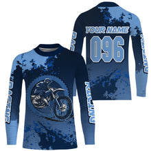 Load image into Gallery viewer, Custom Motocross racing jersey UV protective blue dirt bike for youth men women motorcycle shirt PDT25