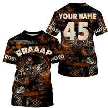 Load image into Gallery viewer, Dirt bike custom youth kid adult MX jersey UPF30+ motocross orange off-road motorcycle riding PDT61