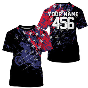 Personalized dirt bike jersey American flag adult&kid UPF30+ Motocross MX Racing off-road shirt| NMS912