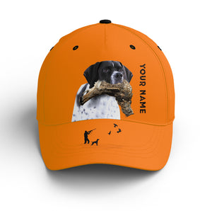 Ruffed Grouse Hunting Dog Blaze Orange Custom Name Hat for Men, Choose hunting dog breeds FSD3991