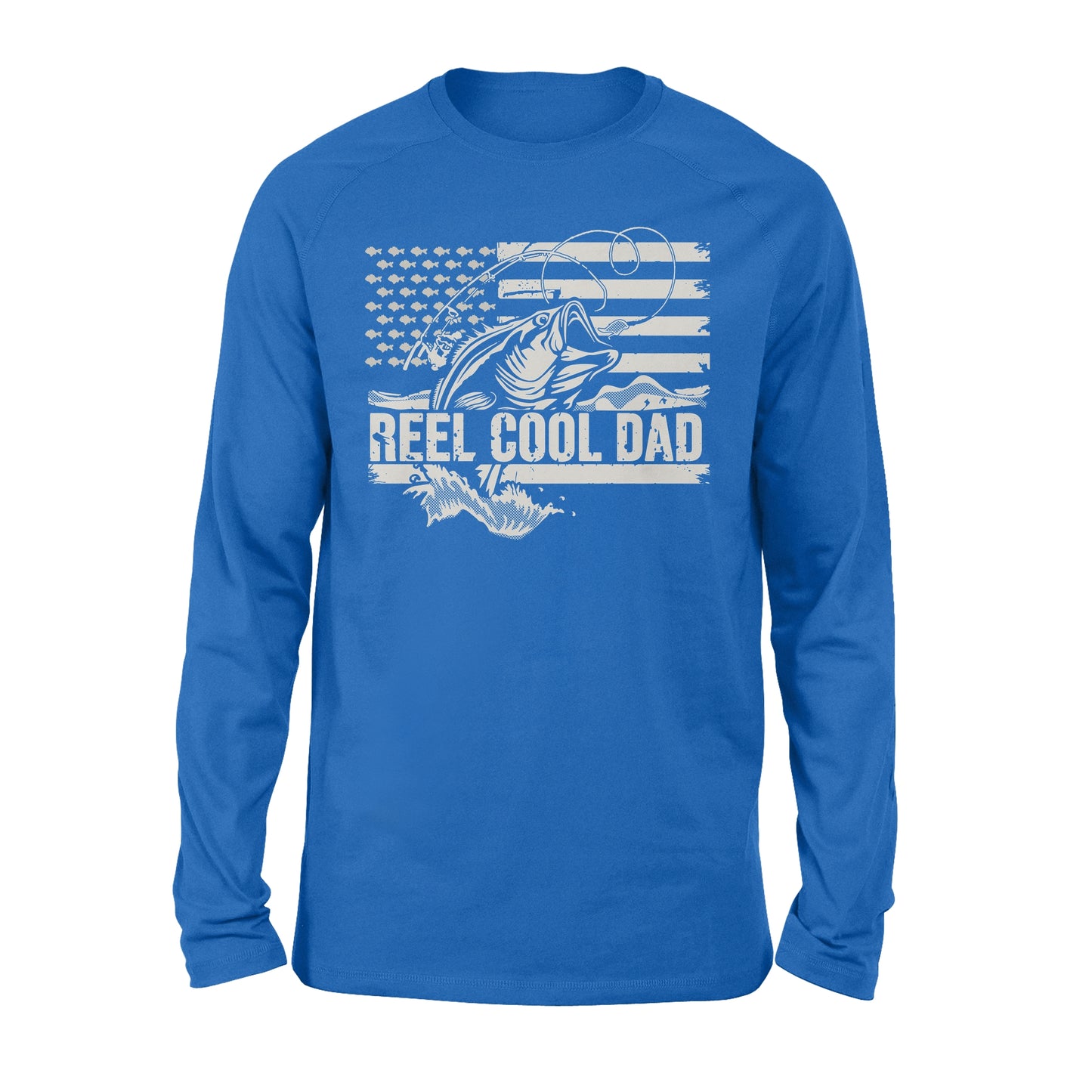 Reel Cool Dad American flag shirt, Perfect Father's Day Gifts for Fisherman D01 NQS1213  - Standard Long Sleeve