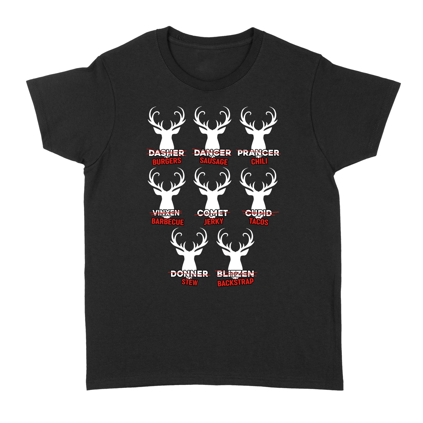Funny Christmas Reindeer Hunter Shirt, Deer Hunter Gift D02 NQS2460 Standard Women's T-shirt