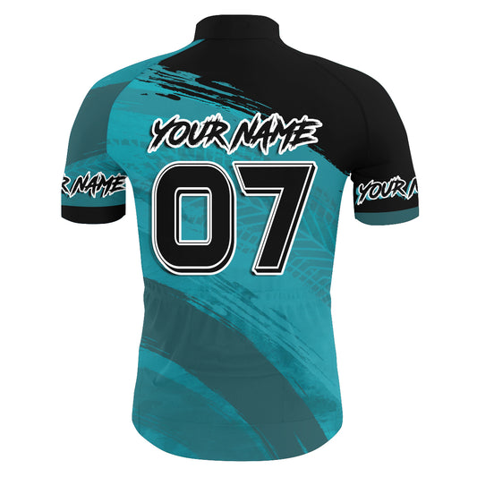 Lets ride Custom Blue Men cycling jersey UPF50+ Mountain biking tops Breathable gear with 3 pockets| SLC02
