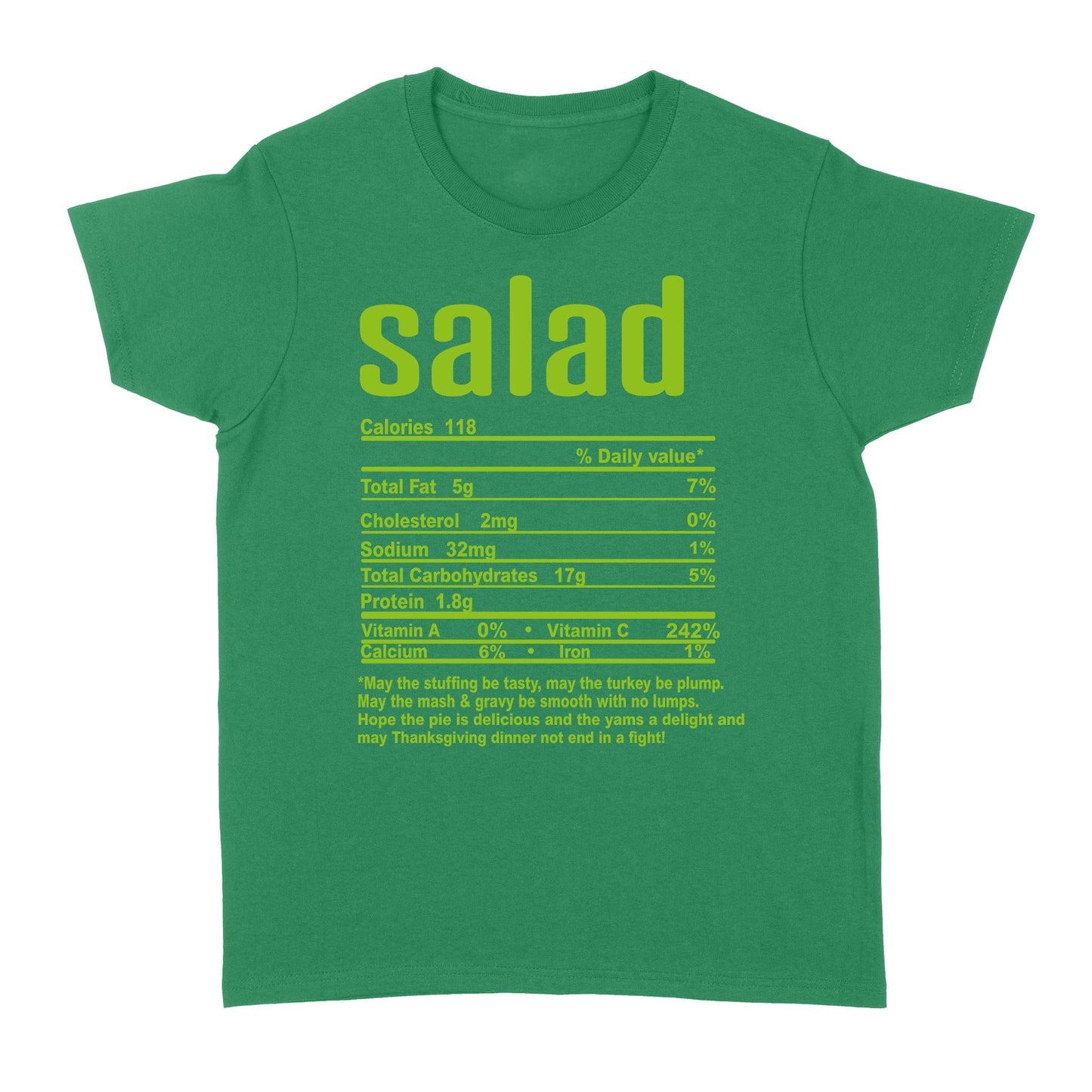 Salad nutritional facts happy thanksgiving funny shirts - Standard Women's T-shirt