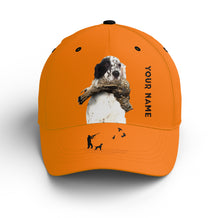 Load image into Gallery viewer, Ruffed Grouse Hunting Dog Blaze Orange Custom Name Hat for Men, Choose hunting dog breeds FSD3991