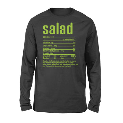 Salad nutritional facts happy thanksgiving funny shirts - Standard Long Sleeve