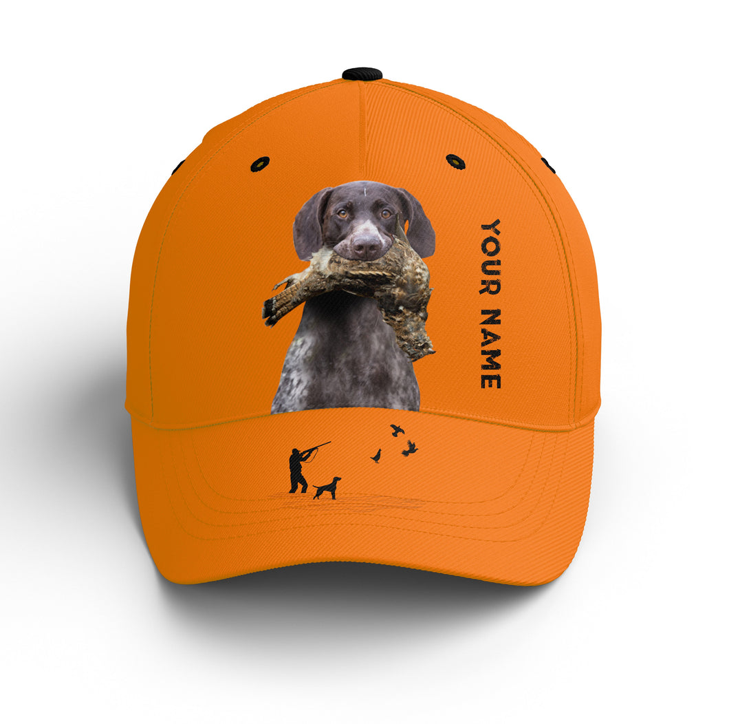 Ruffed Grouse Hunting Dog Blaze Orange Custom Name Hat for Men, Choose hunting dog breeds FSD3991