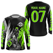 Load image into Gallery viewer, Extreme Motocross off-road jersey green UPF30+ youth adult custom dirt bike racing shirt PDT338