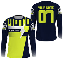 Load image into Gallery viewer, Custom motocross jersey green UPF30+ men women kid dirt bike racing off-road motorcycle long sleeve NMS998