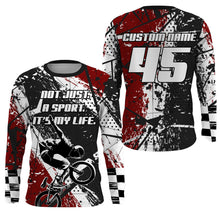 Load image into Gallery viewer, BMX Life Red BMX jersey adult kid bike shirt UPF30+ cycling gear BMX bicycle motocross racewear| SLC83