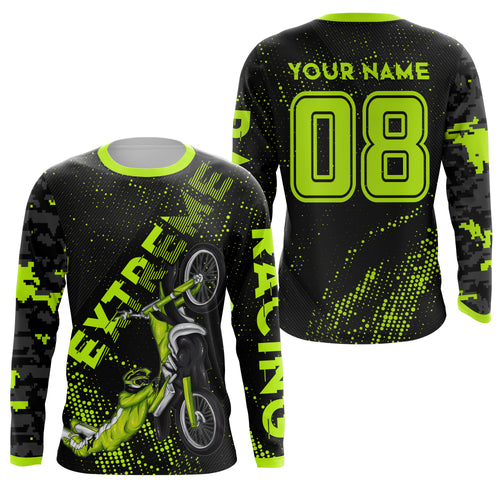 Custom number&name dirt bike racing jersey youth men UV camo motocross off-road motorcycle shirt PDT155