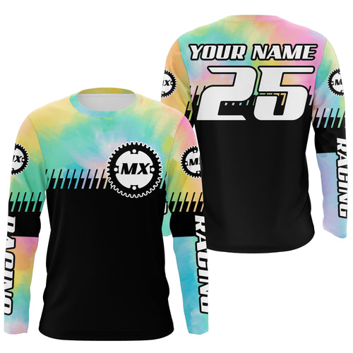 Motocross black jersey youth men women custom dirt bike MX racing UPF30+ motorcycle off-road shirt PDT175