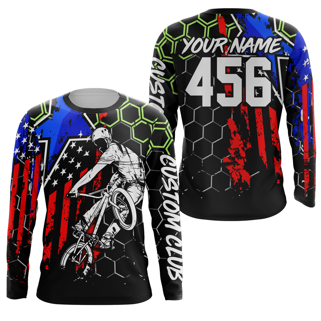 American Adult kid BMX jersey UPF30+ Custom riding jersey Team USA cycling gear Extreme bike shirts| SLC79