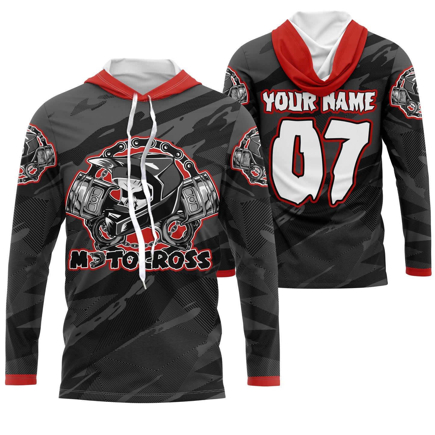 Motocross jersey black custom UPF30+ xtreme skull MX racing biker shirt motorcycle shirt PDT18