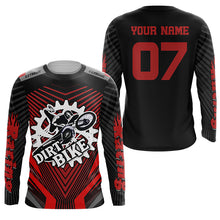 Load image into Gallery viewer, Kid&amp;adult red dirt bike jersey personalized MX racing UPF30+ Motocross off-road motorcycle shirt PDT285