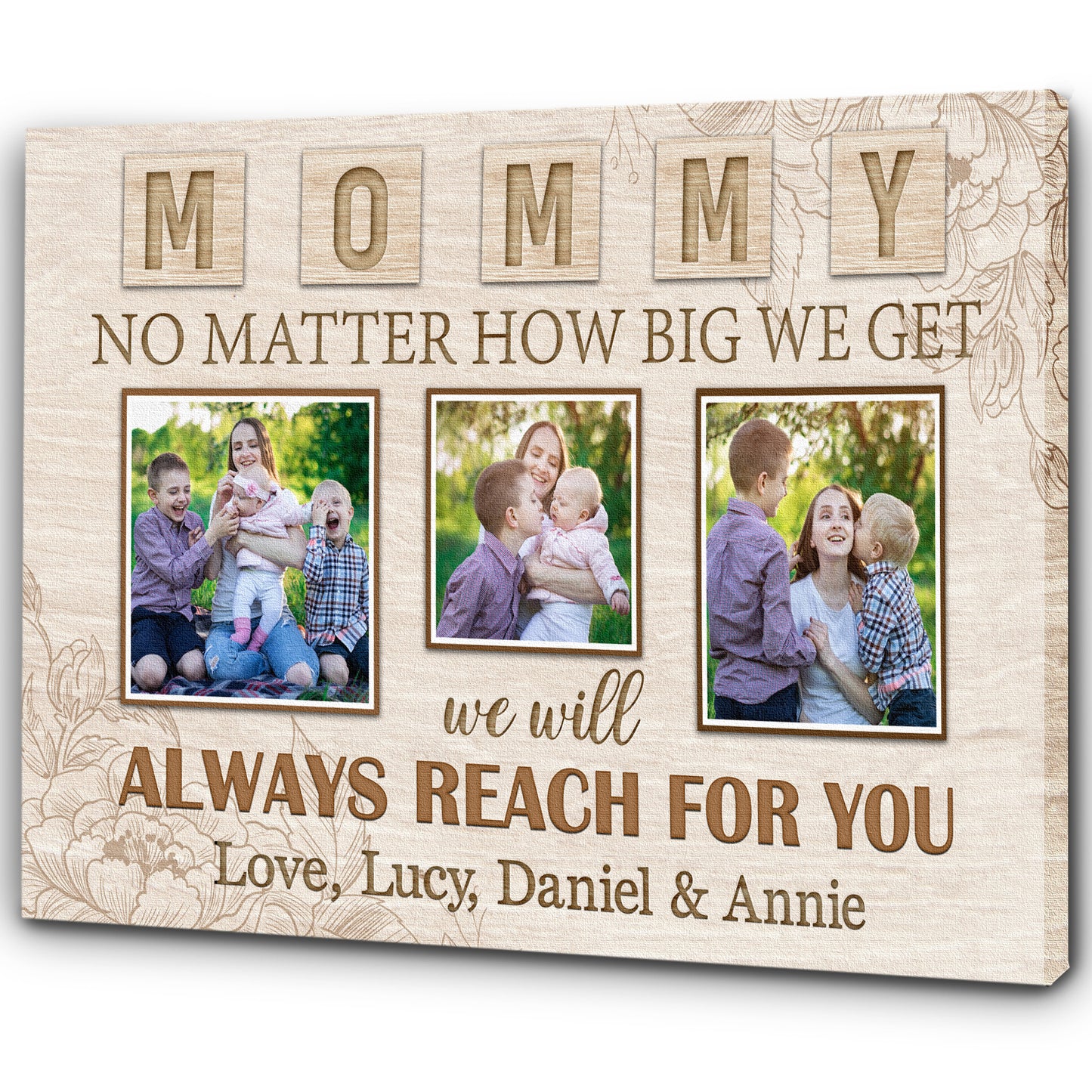 Personalized Mom Canvas - Mommy Photo Collage Mother's Day Gift, I Love You Mom Birthday Christmas Art| N2455