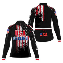 Load image into Gallery viewer, American flag bike jersey with 3 pockets UPF50+ Men &amp; Women cycling jersey MTB BMX cycle gear| SLC159