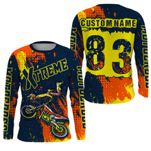 Load image into Gallery viewer, Personalized jersey adult kid yellow dirt bike shirt UV protective MX xtreme motorcycle PDT19