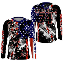 Load image into Gallery viewer, Patriotic dirt bike freestyle kid men women custom MX jersey UPF30+ USA Motocross gear racing shirt PDT349