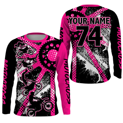 Dirt bike freestyle kid men women custom MX jersey UPF30+ pink Motocross gear racing shirt PDT299