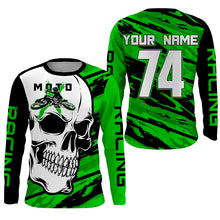 Load image into Gallery viewer, Skull MotoX Jersey Custom Motocross UPF30+ Green Dirt Bike Racing Motorcycle Bikers Racewear NMS1264