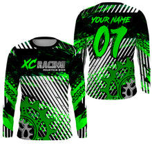 Load image into Gallery viewer, Cross-country XC mountain bike jersey UPF30+ Green kid adult MTB shirt youth boys cycling gear| SLC106
