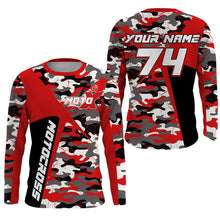 Load image into Gallery viewer, Custom kid men women dirt bike racing jersey MX UV protective red camouflage extreme motorcycle PDT85
