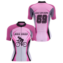 Load image into Gallery viewer, Pink Custom Womens Cycling Jersey Bike Hard Female Biker Riding Road Cycle Mountain Bicycling| NMS844