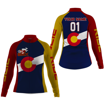 CO Flag Colorado BMX Men&Women Cycling Jersey Custom Cyclist Shirt Bicycle Riders Cross Country Biking| NMS798
