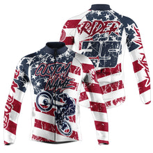 Load image into Gallery viewer, Patriotic BMX cycling jersey Cycle gear with 3 pockets Anti-UV full zip American off-road shirt| SLC76